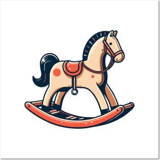 cute rocking horse Posters and Art